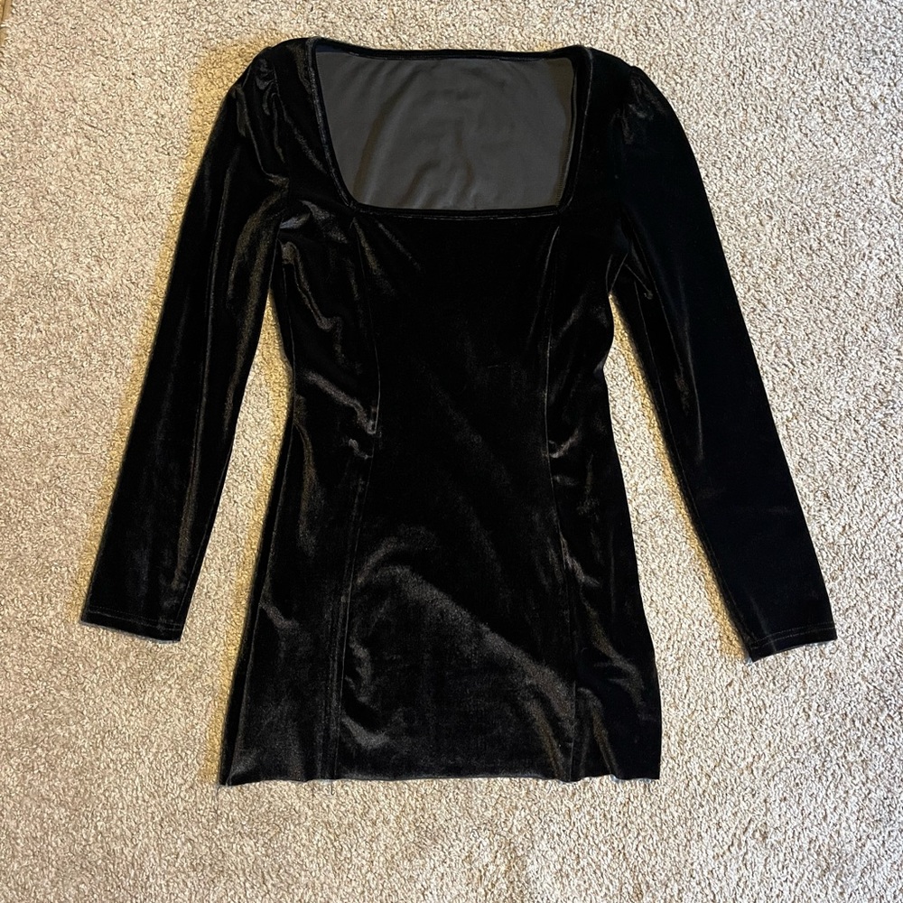 Black velvet dress